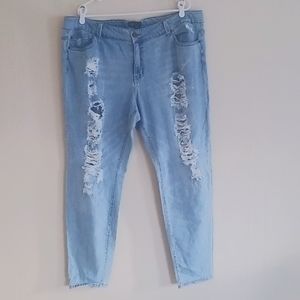 Forever21+ Distressed Denim